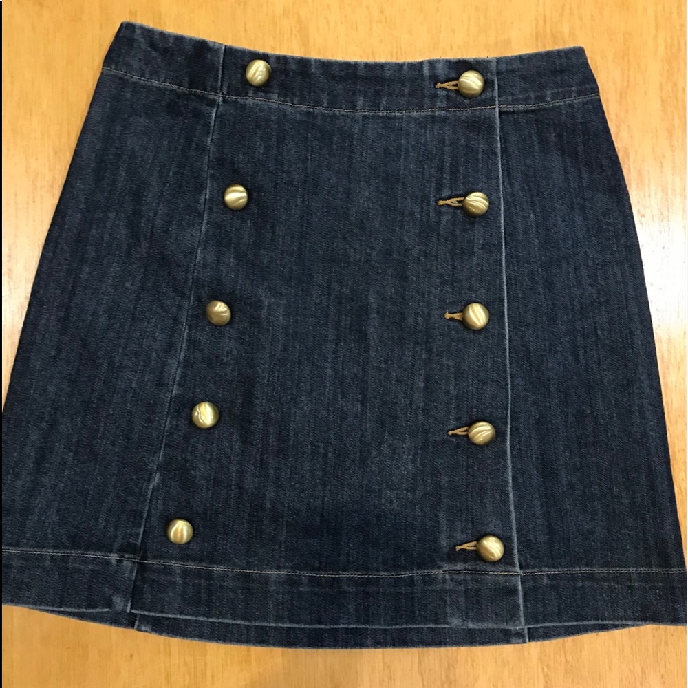 Michael Kors denim brass button skirt